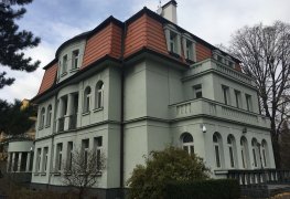Praha Bubeneč, Sanace vlhkého zdiva rozsáhlé vily aktivní drátovou elektroosmózou a provedením nových svislých izolací.